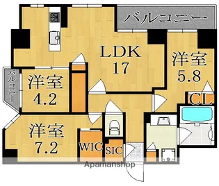 ラヴィーナ大和西大寺【5階】の間取り