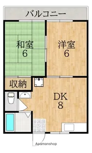 ドミール学園前II【2階】の間取り