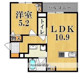 LENE CRICCA西大寺III【1階】の間取り