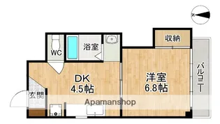 1DKの間取り画像