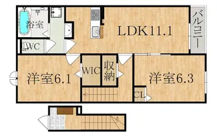 グランメゾンT【202号室】の間取り