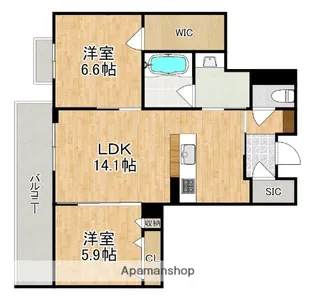 プラート キアリノ【1階】の間取り