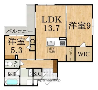 エレガント国見【1階】の間取り