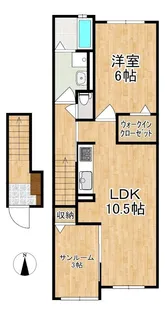 1LDKの間取り画像