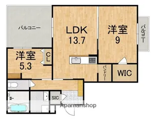 エレガント国見【1階】の間取り