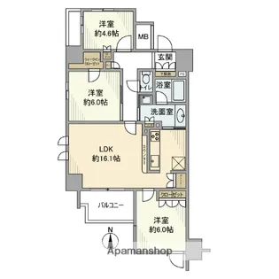 シエリア大和西大寺【8階】の間取り