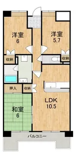 ヴェルドミール平城山【6階】の間取り