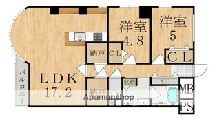 アントレ生駒2【7階】の間取り