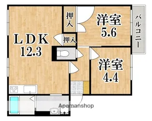 三央ハイツA【2階】の間取り