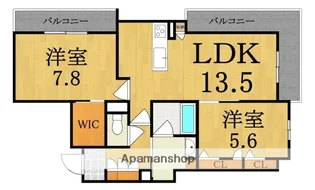 シャーメゾン 香芝 ワイケイ【2階】の間取り