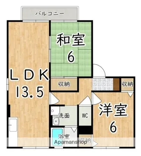 セジュール高田B【1階】の間取り
