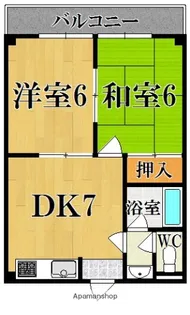 河辺ハイライフコーポ【2階】の間取り