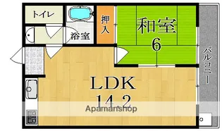 河辺ハイライフコーポ【3階】の間取り