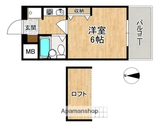 シティパレス佐保川P-6【1階】の間取り