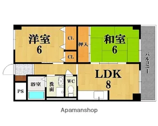 2LDKの間取り画像