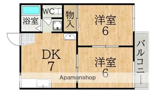 タウニィ学園前【2階】の間取り