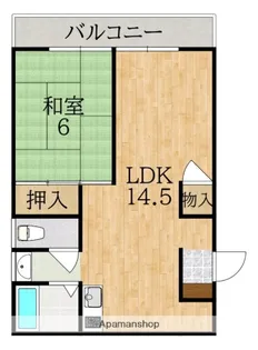 あやめ池ハイツB棟【1階】の間取り