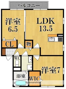 リビングタウン四条大路 A棟【2階】の間取り