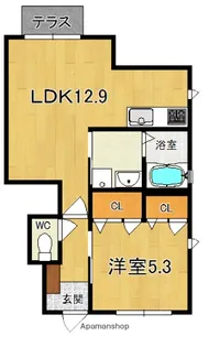 シャーメゾン コトー【1階】の間取り