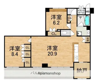 サンメゾン法隆寺【3階】の間取り