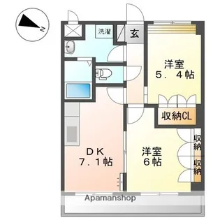パステルコート二上【201号室】の間取り