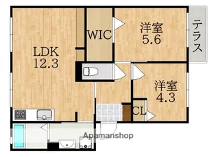 デサロージュ学園前B【1階】の間取り