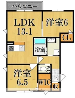 フォンド・メゾンA棟【2階】の間取り