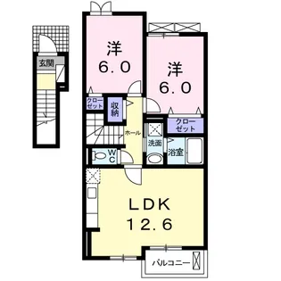 イースト・ヴィラⅡ【2階】の間取り