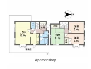奈良県奈良市押熊町【テラスハウス】の間取り