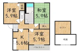 葛城GARDENSB【2階】の間取り