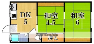 若草荘A棟【2階】の間取り