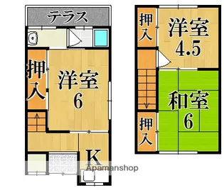 奈良県奈良市尼辻中町【テラスハウス】の間取り