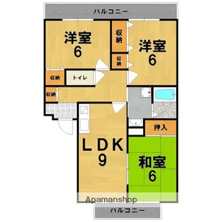 奈良県奈良市二条大路南3丁目【アパート】の間取り