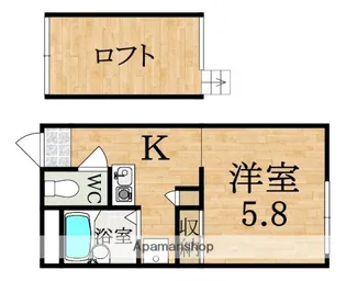 レオパレスハートピア15【1階】の間取り