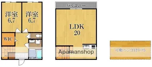 GADGET HOUSE尼ヶ辻【2階】の間取り