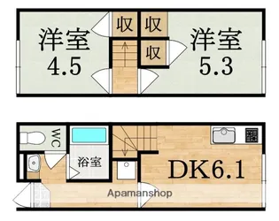 レオパレス備前香芝【1階】の間取り