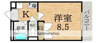レオパレス二上【2階】の間取り