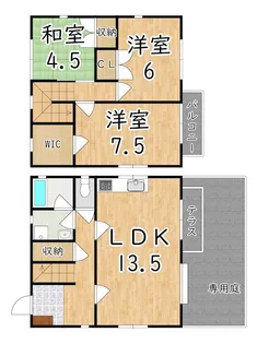 奈良県北葛城郡広陵町馬見北5丁目【一戸建】の間取り