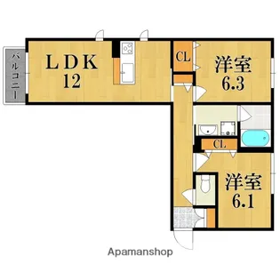 ボヌール メゾン【2階】の間取り
