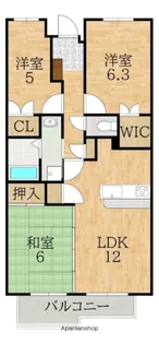木津南パークサイドヴィレッヂ【4階】の間取り