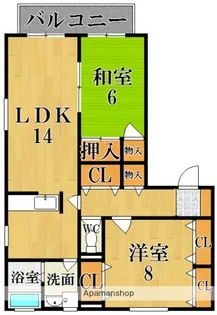 シェソワボナール【1階】の間取り