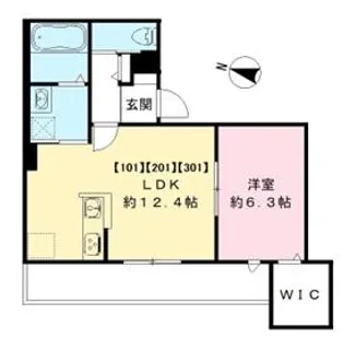 ユアメゾン郡山【201号室号室】の間取り