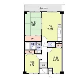 ジュネス東生駒【204号室】の間取り