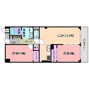 2LDKの間取り画像