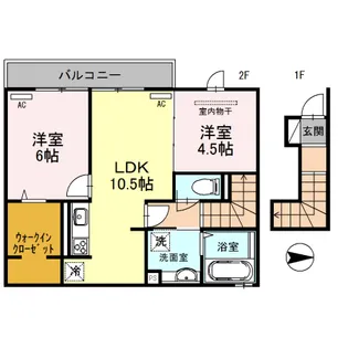 エコヴィル巻口 A棟【202号室】の間取り