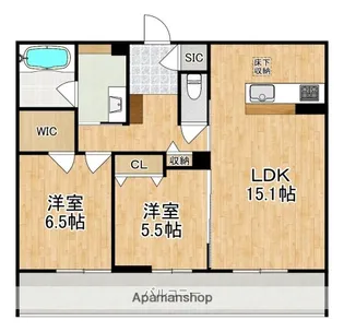 プラート キアリノ【1階】の間取り