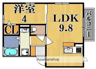 ルーナ西大寺【1階】の間取り