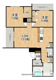 クリスタル シャーメゾン【2階】の間取り