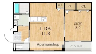 ハーベス アイ【203号室】の間取り