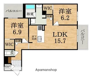 シャトードール リュミエール【1階】の間取り